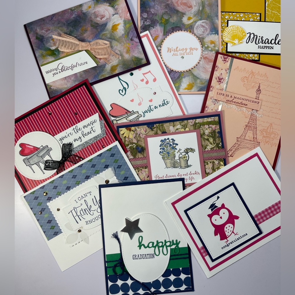10 Handmade Graduation/Celebration Stampin Up! Cards, NEW